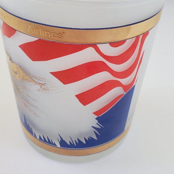 American Airlines Frosted Cocktail Glass Logo - Picture 5 of 15